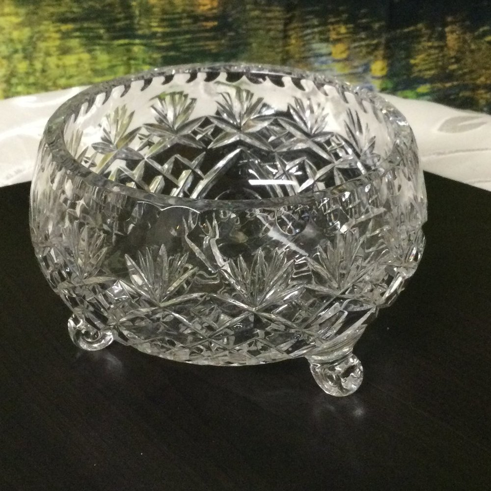 Heavy Cut Crystal Clear Bowl/Candy Dish